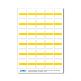 Adhesive labels for inset box 30 in number, yellow (1 sheet)