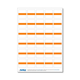 Adhesive labels for inset box 30 in number, orange (1 sheet)