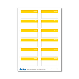 Adhesive labels, yellow, for BOXXes/cases/clips 12 in number. (1 sheet)