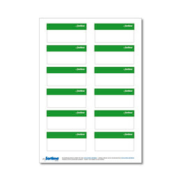 Adhesive labels, light green, for BOXXes/cases/clips 12 in number. (1 sheet)